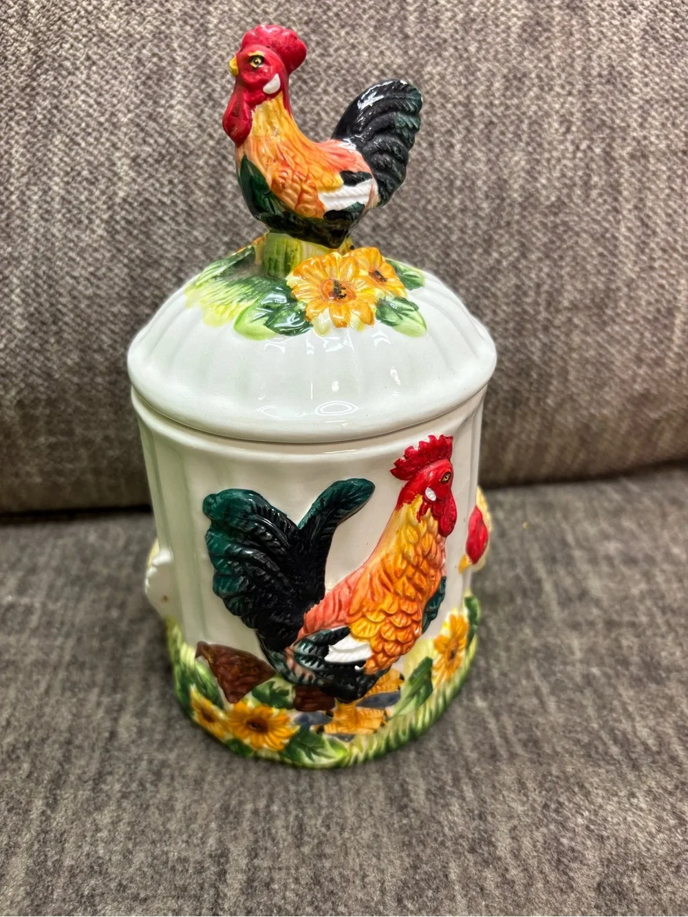 Vintage Ceramic Rooster Cookie Jar - has some flea bits as shown